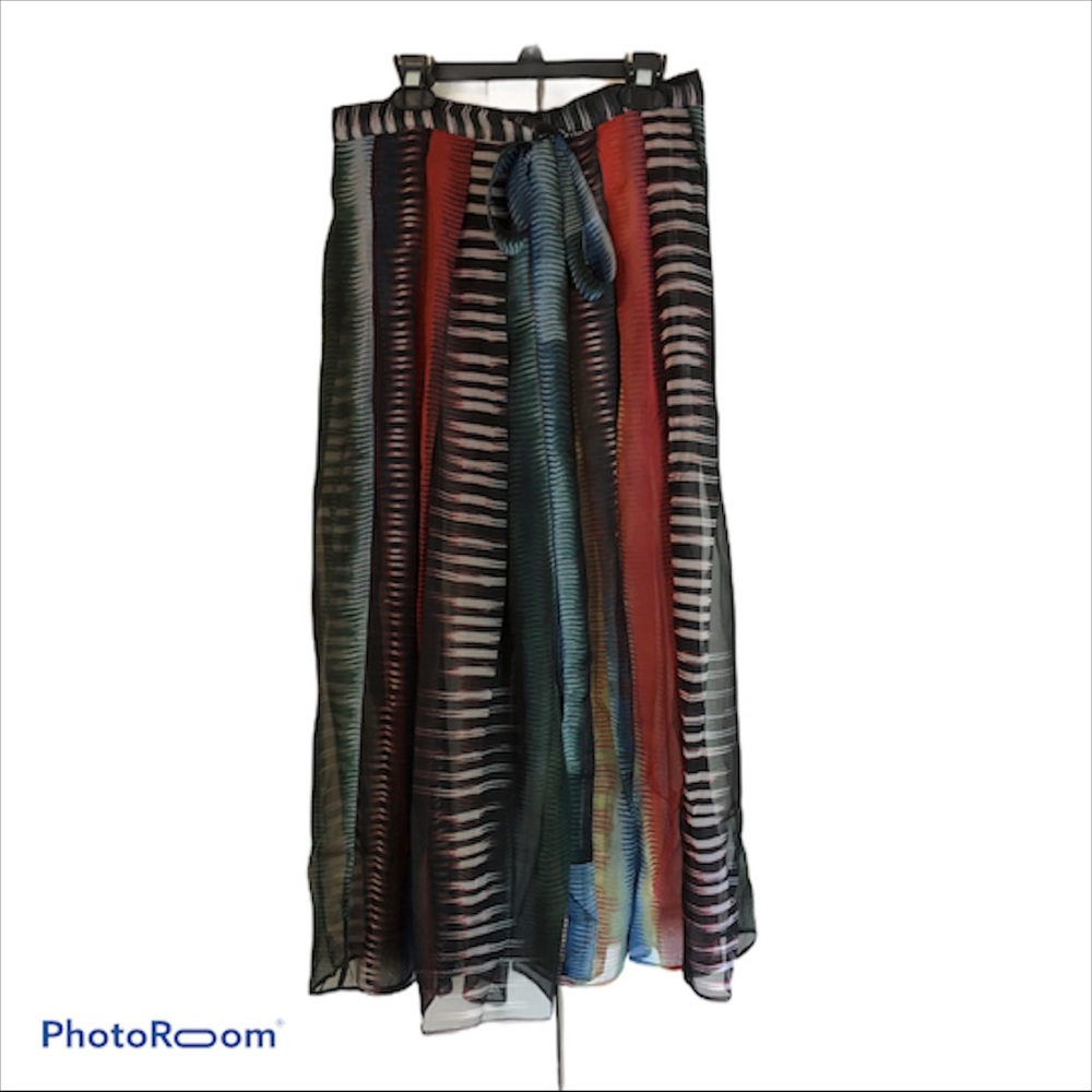 Boho hippy pleated sheer skirt, chiffon